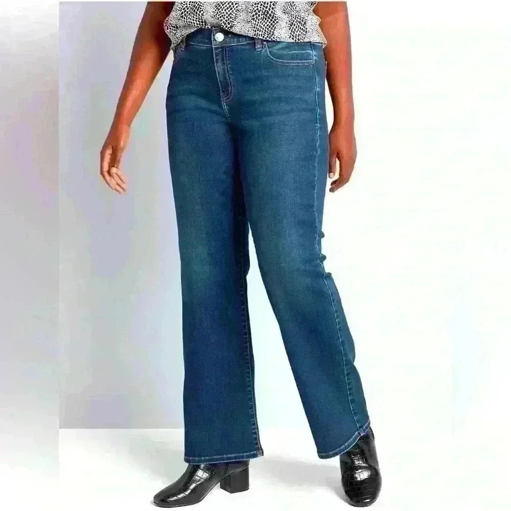 Lane Bryant jeans with flex magic waistband mid rise boot